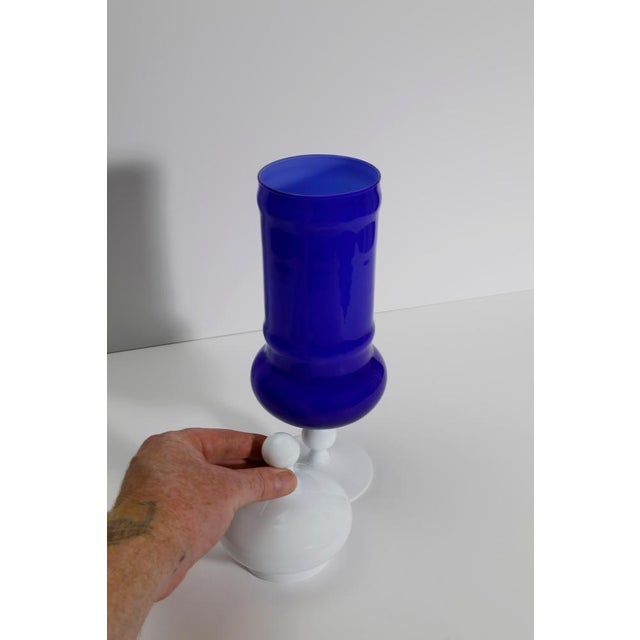 Apothecary Jar in Cobalt Blue Cased Glass by Carlo Moretti, Italy, 1960s For Sale - Image 6 of 10