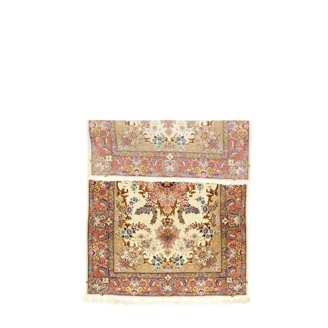 Extremely Fine Vintage Persian Tabriz Wool and Silk Rug 3'4" x 5’2”. The enormous output of carpets and scatters in...