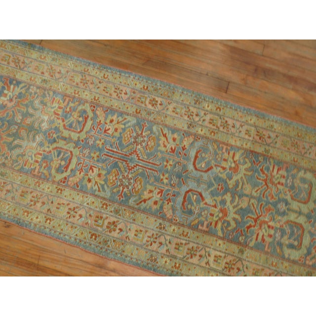 Blue Antique Zabihi Collection Long Blue Persian Malayer Runner - 2'5" x 18'1" For Sale - Image 8 of 12