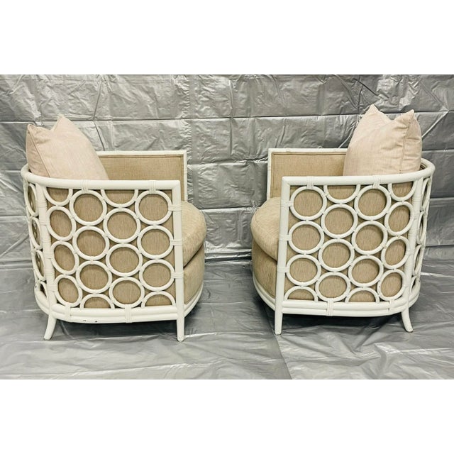 Pair of American Rattan Barrel Chairs by McGuire, Usa 1980s For Sale In Los Angeles - Image 6 of 18