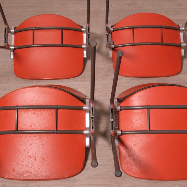 LDSC 106 Chairs in Leather by Giancarlo Pirretti for Jec Castelli, 1970s, Set of 4 For Sale - Image 14 of 18