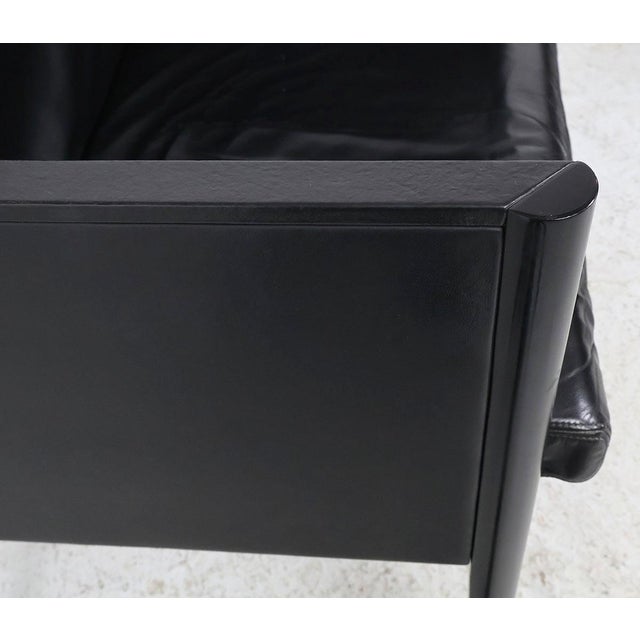 Arco Cubist Black Leather Chairs, 1980s, Set of 4 For Sale - Image 10 of 14