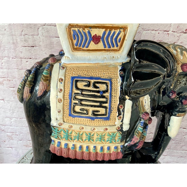 Vintage Chinese Ceramic Elephant Garden Stool For Sale - Image 10 of 10