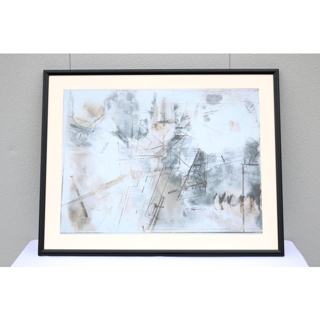 Mid-Century Modern Mid-Century Modern Large Scale Abstract Composition Lithograph Artwork Print For Sale - Image 3 of 16