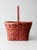 Mid 20th Century Vintage Pink Splint Weave Basket For Sale - Image 5 of 11