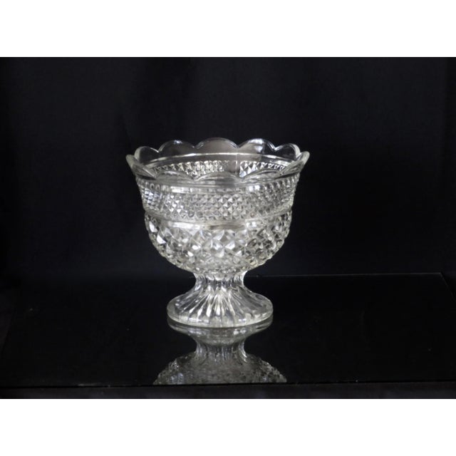 This is beautiful piece of vintage mid-century tableware. It is a footed compote dish in the Wexford Diamond Pattern...