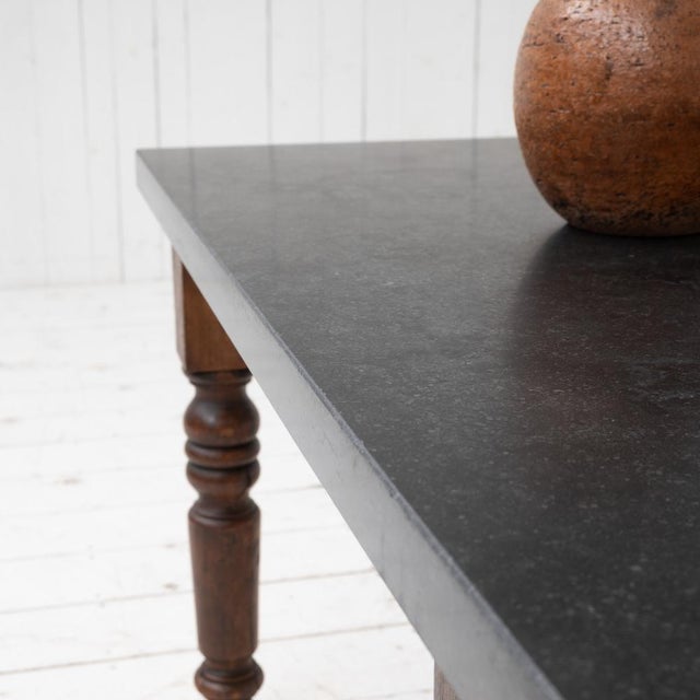 Antique French Oak and Stone Console Table, 1880 For Sale - Image 6 of 12