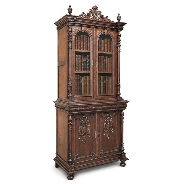 French 19th Century French Napoleon III Period Neoclassical Mahogany Bookcase ~ Bibliotheque For Sale - Image 3 of 18