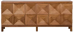 NOIR Quadrant 3 Door Sideboard, Dark Walnut