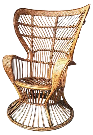 Mid-Century Italian Bamboo and Rattan Conte Biancamano Lounge Chair by Lio Carminati and Gio Ponti, 1950s