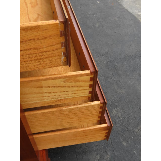 Maddox 1940s Solid Cherry Large Secretary Desk 6393 For Sale - Image 11 of 18