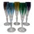 Mid 20th Century Faberge Crystal Lausanne Multicolored Champagne Flute Glasses- Set of 5 For Sale