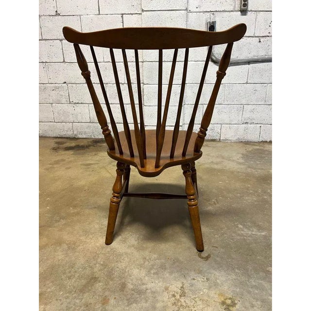 Mid 20th Century Vintage Nichols & Stone Co. Set of 6 Maple Windsor Dining Chairs For Sale In Washington DC - Image 6 of 11
