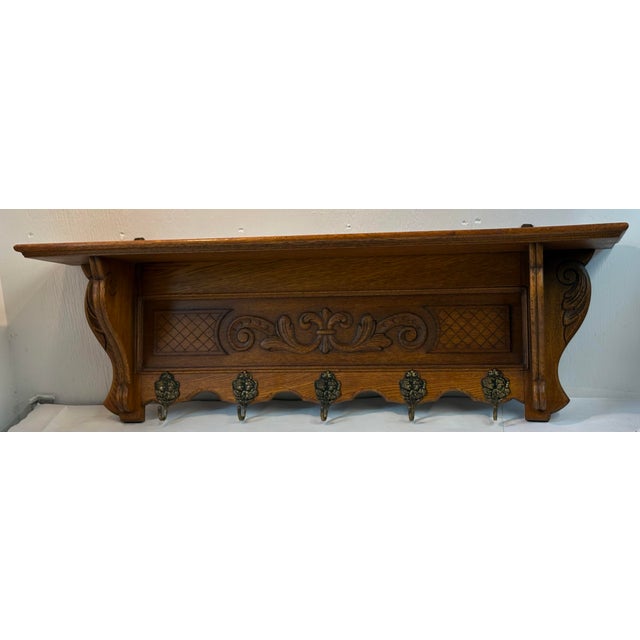 Love this French coat or pot rack with plate groove and carved designs. These were originally used in French kitchens to...