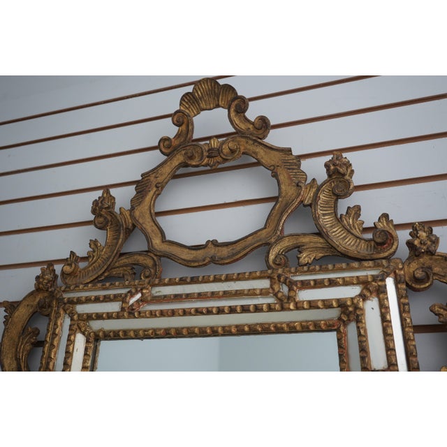 Gold Vintage Venetian Giltwood Frame Mirror For Sale - Image 8 of 12