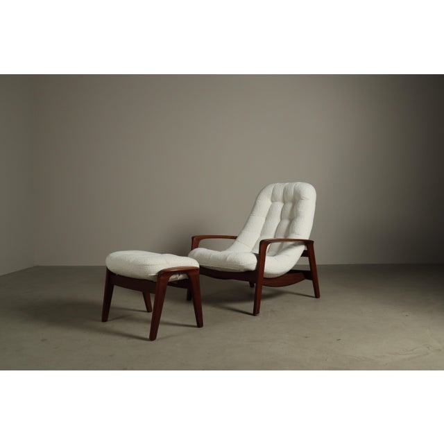 Set of Vintage Teak Scoop Chair with Ottoman by R.Huber & Co, 1960s For Sale - Image 17 of 17