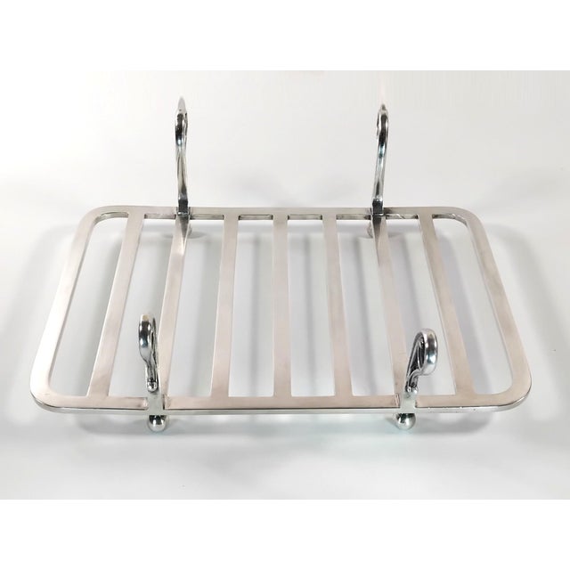 Christofle Art Deco style Asparagus holder and tongs design by Luc Lanel. France. 1930-1940. Holder dimensions: 2.3 inches...