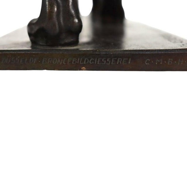 1920s German Christian Aeckerlin Bronze Striding Lioness Sculpture, Chocolate Patina For Sale - Image 11 of 11