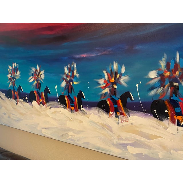 Abstract 1990s Pablo Antonio Milan Original Canvas Painting For Sale - Image 3 of 6