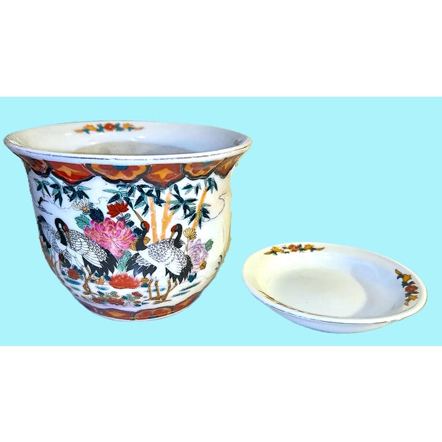 Vintage Chinese Planter W/Tray For Sale - Image 4 of 9
