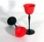 Pure jazz-age glamour: a set of six Czech Art Deco "Tango" glasses from the 1920s, each with a tomato-red tulip bowl...