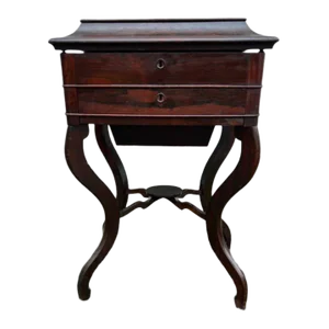 Early 20th Century Antique Federal Rosewood Sewing Table