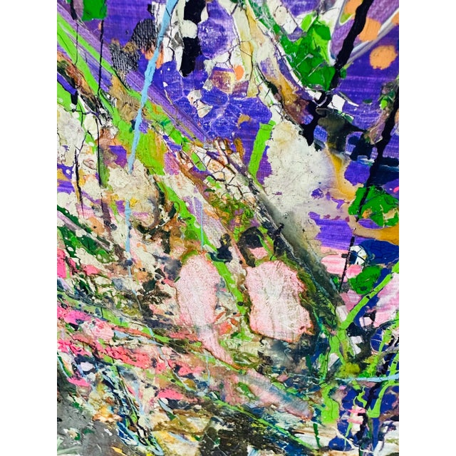 Beige Vintage Abstract Painting on Canvas For Sale - Image 8 of 10