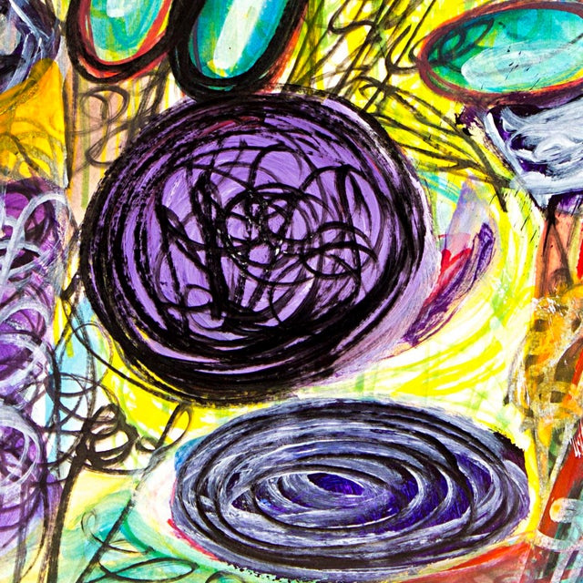 Contemporary The Field – Abstract Expression in Oil Markers and Acrylics on Paper, 18 × 24 In For Sale - Image 3 of 8