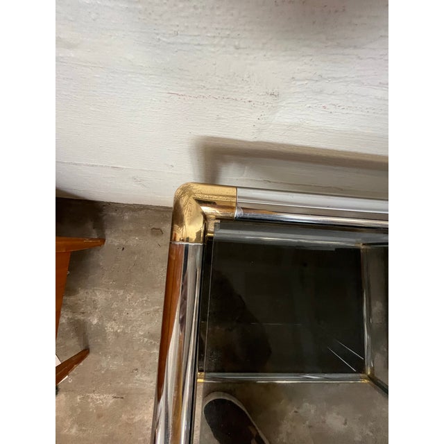 Pair of Mid-Century Modern Chrome and Brass Tubular Side or End Tables For Sale - Image 10 of 11