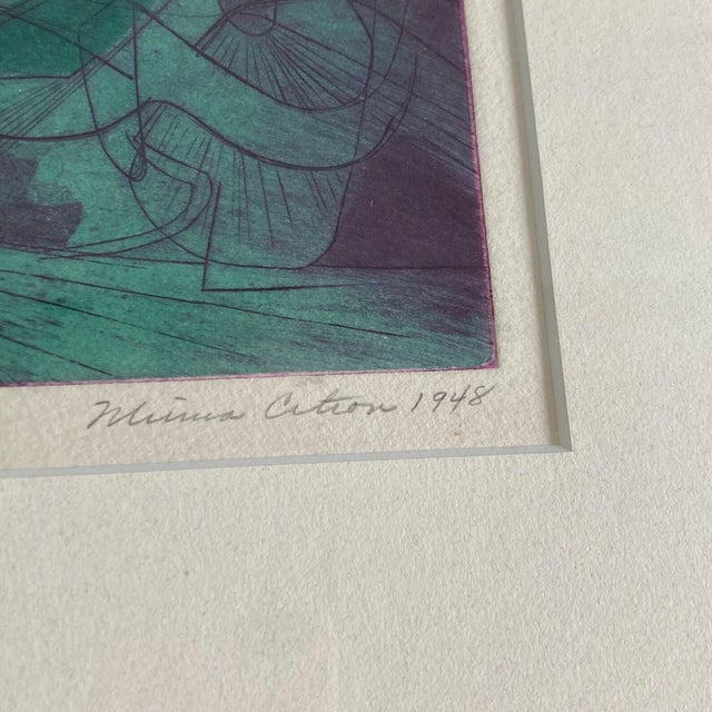 Abstract Minna Citron Abstract Etching: "Flight to Tomorrow" - Atelier 17 Artist, 1948 For Sale - Image 3 of 9
