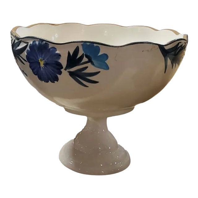 1960s Stangl Pottery Blue and White Tazza Bowl Chairish