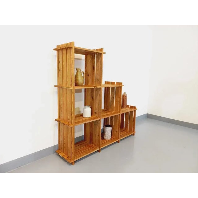 Wood Pine Staircase Bookshelf in the style of Maison Regain, 1980s For Sale - Image 7 of 12