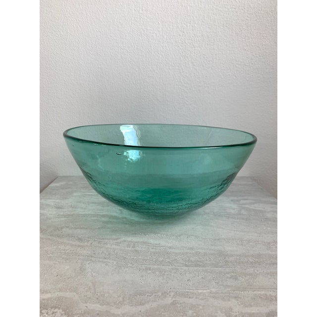 Beautiful crackle technique discovered by 16th century Venetian glass makers. The turquoise colored glass, reminiscent of...