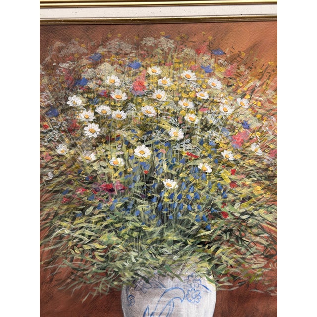 Jan Rhodin, Summer Flowers in a Pot, 1950s, Oil on Panel, Framed For Sale - Image 15 of 17