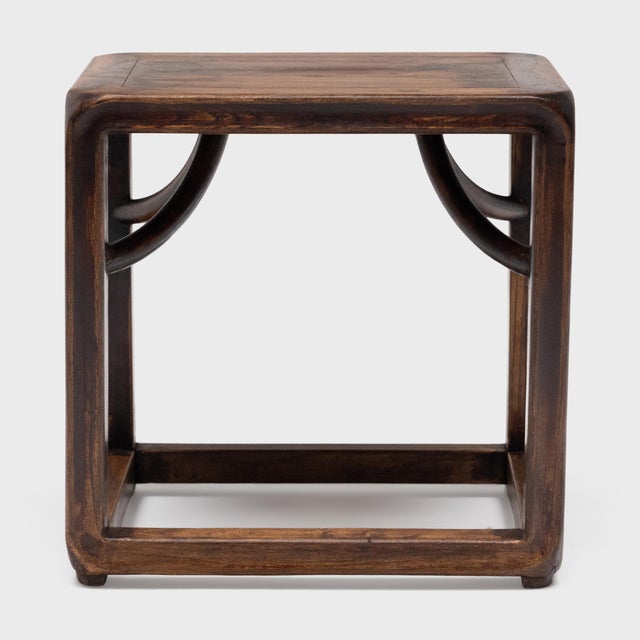 Traditional 19th Century Chinese Round Corner Cube Table For Sale - Image 3 of 5