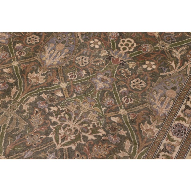 Pak-Persian Green/Gold Wool Rug - 10'2'' X 14'3'' For Sale - Image 4 of 8