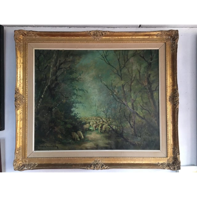 1950s Oil Painting on Canvas by Mona Martin, 1950s For Sale - Image 5 of 18