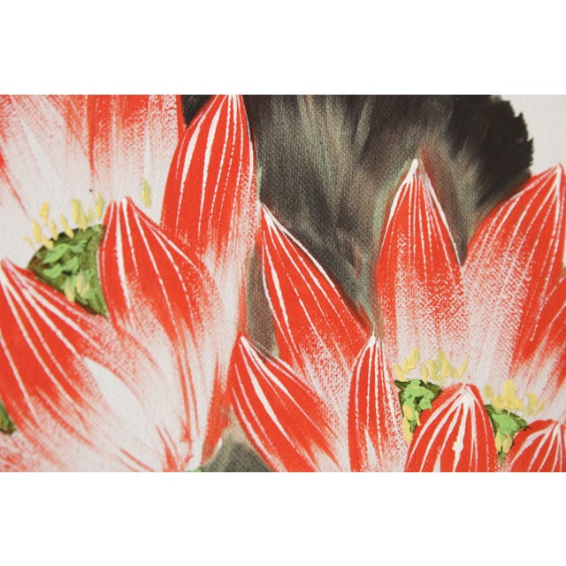 Vintage Chinese Water Lily Watercolor Painting For Sale - Image 11 of 13