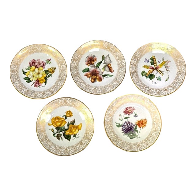 Boehm Flowers of the World Collectible Porcelain Plates -5 For Sale