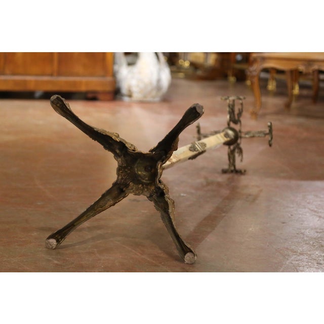 Early 20th Century French Onyx and Patinated Brass Standing Hall Tree For Sale - Image 9 of 9