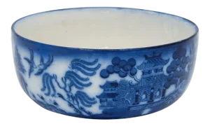 Early 20th Century Willow Flow Blue Bowl