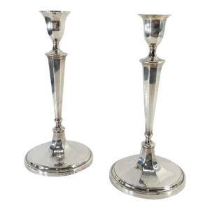 English Sterling Silver Georgian Candlesticks by John Parsons 1789