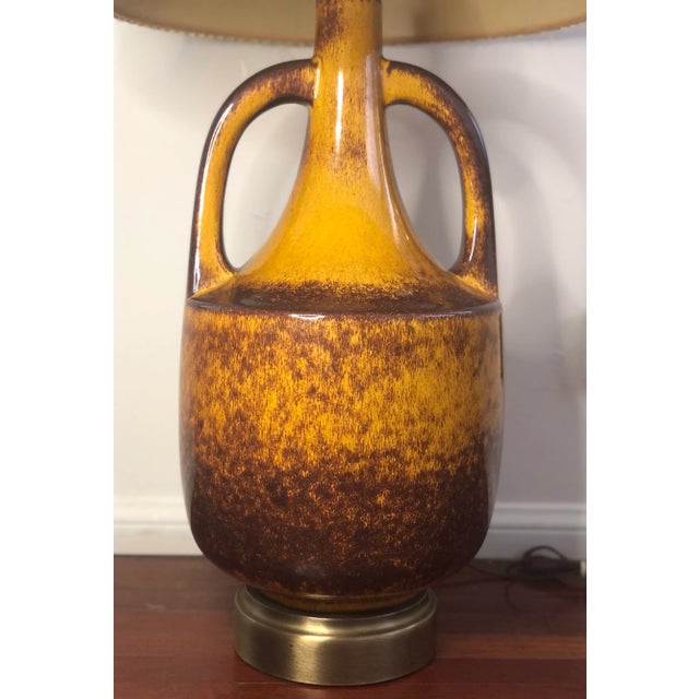 Mid 20th Century Mid Century Modern Ceramic Drip Glaze Lamp For Sale - Image 5 of 7