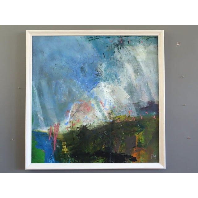 COASTAL PATH Size: 25.8 x 25.8 inches (including frame) Oil on board A very atmospheric and expressive landscape painting,...