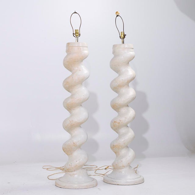 Contemporary Michael Taylor Plaster Floor Lamps - Pair For Sale - Image 3 of 7