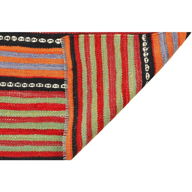 Mid 20th Century Mid 20th Century Vintage Turkish Striped Kilim Rug For Sale - Image 5 of 7