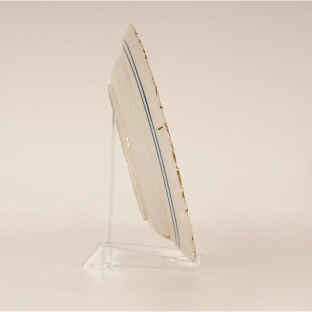 Chinoiserie 18th Century Delft Dish Porcelain Ax Dutch Delftware Blue and White Dutch Earthenware Collectors Plate For Sale - Image 3 of 13