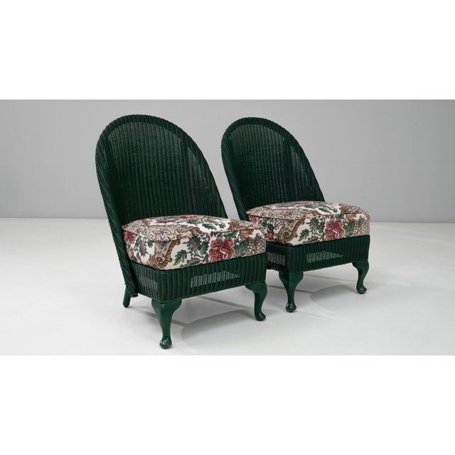 20th Century French Lloyd Loom Chairs With Upholstered Seats - A Pair For Sale - Image 14 of 18
