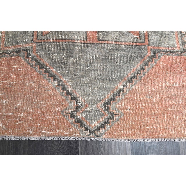 1970s Vintage Handmade Wool Cotton Orange Runner Rug For Sale - Image 4 of 11