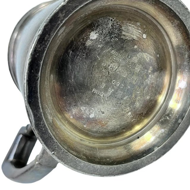 Metal 1920s Stevens Hotel Silver Soldered Tea Pot For Sale - Image 7 of 10